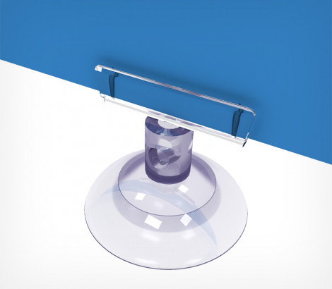 02_Силиконовая присоска с держателем ценника SC-CLIP, ножка 0мм, цвет прозрачный