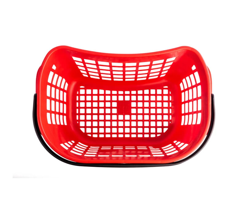 02_Корзина покупательская пластиковая с 1 пластиковой ручкой FIT 26л (ИСПАНИЯ), Красный