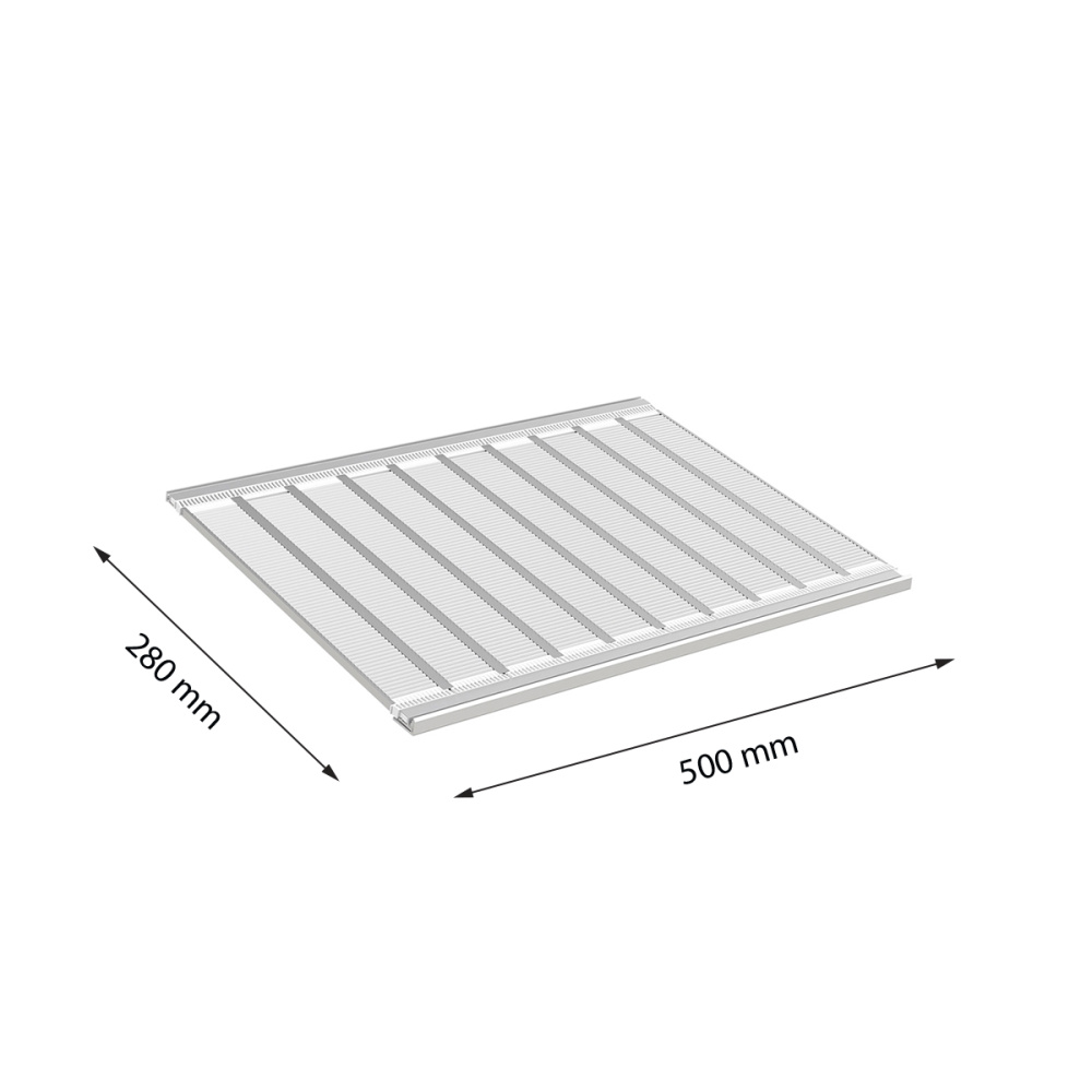 6_Металлическая полка роллерной системы FR-SHEET 500х280 мм, Серый