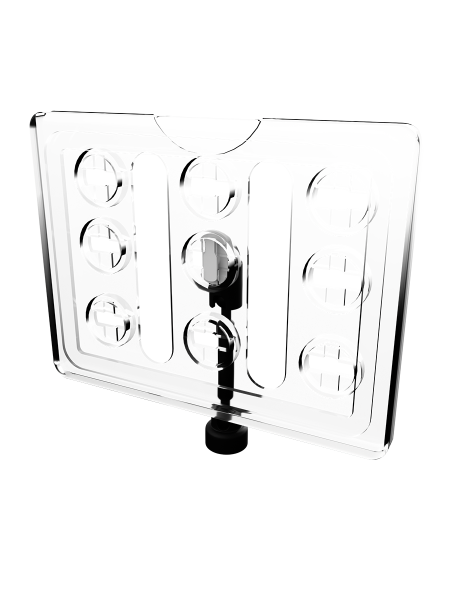 sk_Рамка ТЕХНО А7 прозрачная, черный держатель TECHNO MAG-BASE-VL, ножка  50мм