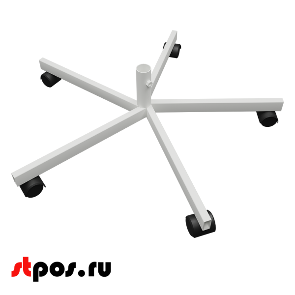 00_Опора 5-ти лучевая на колесах, RAL9016, Белый