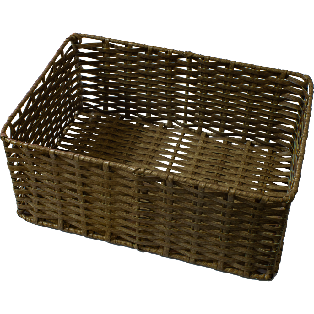 sk2_Лоток плетеный из полиротанга, 400х300х160мм, цвет светлый дуб