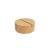 КОМПЛЕКТ Держатель ценника деревянный, круглый, диаметр 40х19 мм, горизонтал., светлого цвета-12 шт