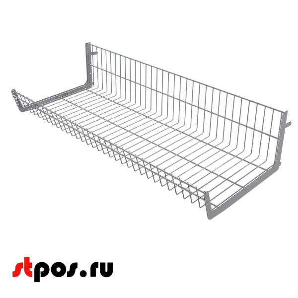 00_Основание корзины сетчатой навесной 400х1000х200 мм (унив. для 25 50 серии), Хром