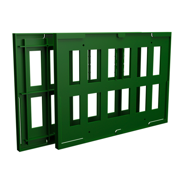 sk_Комплект из 2-х пластиковых рамок на покупательскую тележку TF-A4, Зеленый