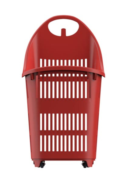 01_Корзина покупательская моноблок SUPERBOND 90 л, 4 колеса, Красный