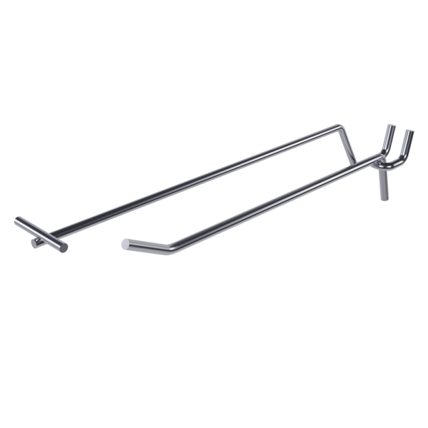 sk_Крючок для перфорации одинарный с ценникодержателем 200мм, цинк-хром, d5-d4, шаг 15мм (45)