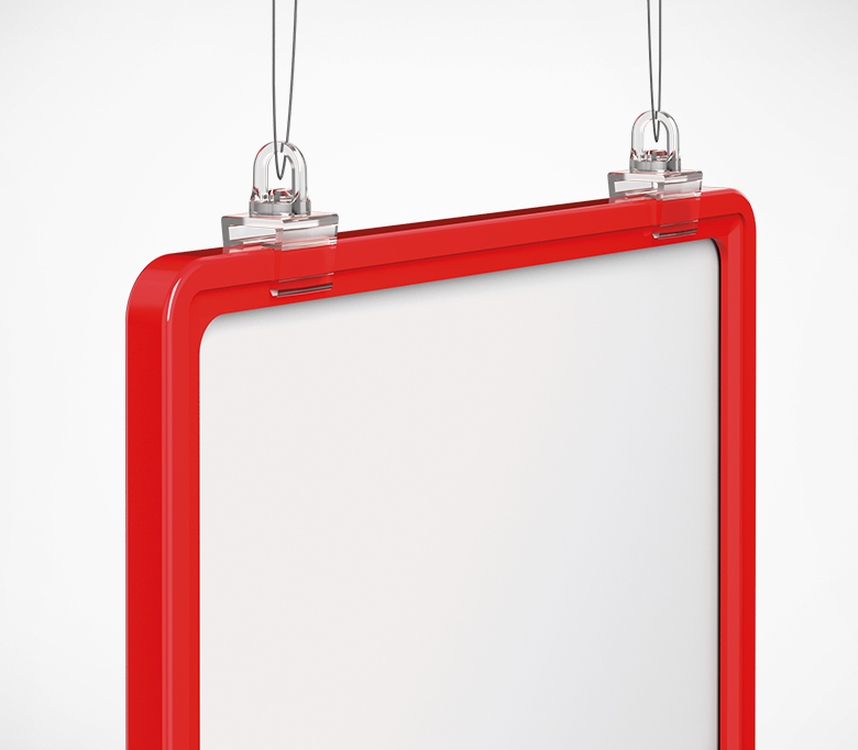 02_Клипса с поворачивающейся петлей для подвешивания пластиковых рамок H-CLIP-SW, прозрачный