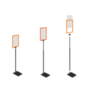 НАБОР Пласт.Рамка ОРАНЖЕВАЯ А4 на ЧЕРНОЙ прямоуг.металл.подставке+алюм.трубка(600-900мм)+Держатель