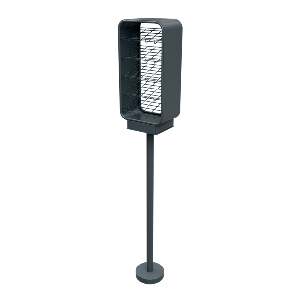 sk_Стойка прикассовая 1730х304х200мм, 5 полок, RAL7016, Серый