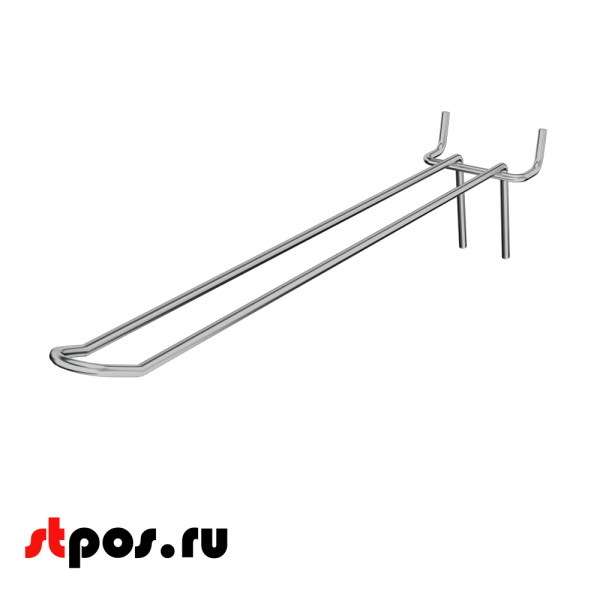 04_Крючок для перфорации двойной 300мм хром 50 шаг