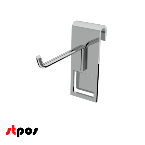 02_Крючок на решетку (сетку) TZ289, 50мм, d6, крепление-пластина, хром