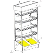 ЛДСП дно лотка 716х603мм (изд.6) стеллажа-экспозитора алкогольного пристенного шириной 665мм