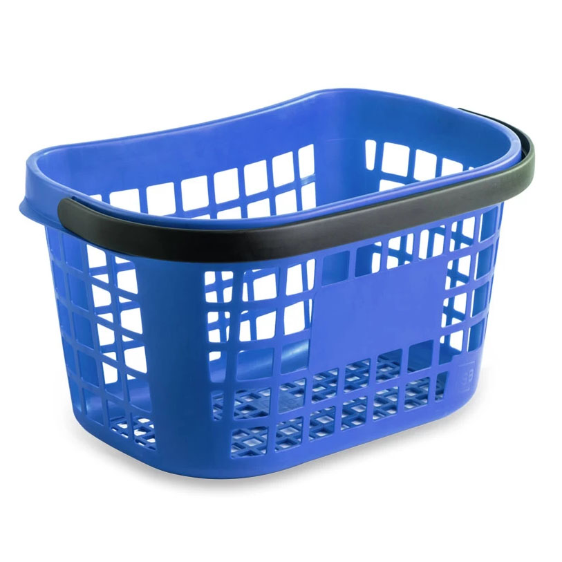 03_Корзина покупательская пластиковая с 1 пластиковой ручкой FIT 26л (ИСПАНИЯ), Синий