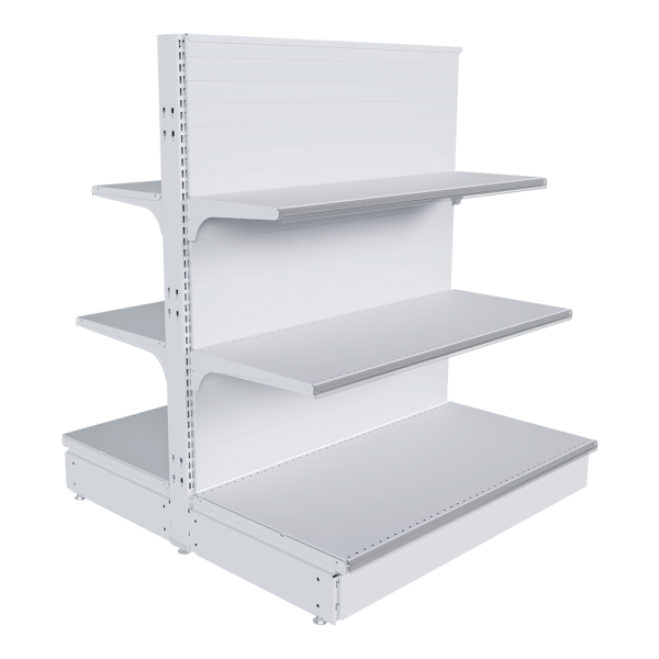 stpos_НАБОР стеллаж 25 70 ГЛУХОЙ островной 1200х1000х500 6 полок, ценникодержатели