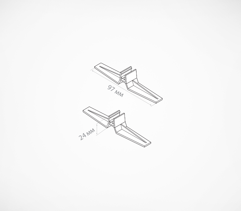 03_Держатель пластиковой рамки под углом 90˚, настольный, прозрачный, BASE-90