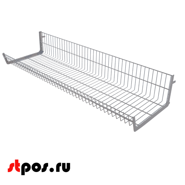 00_Основание корзины сетчатой навесной 400х1330х200 мм (унив. для 25 50 серии), Хром