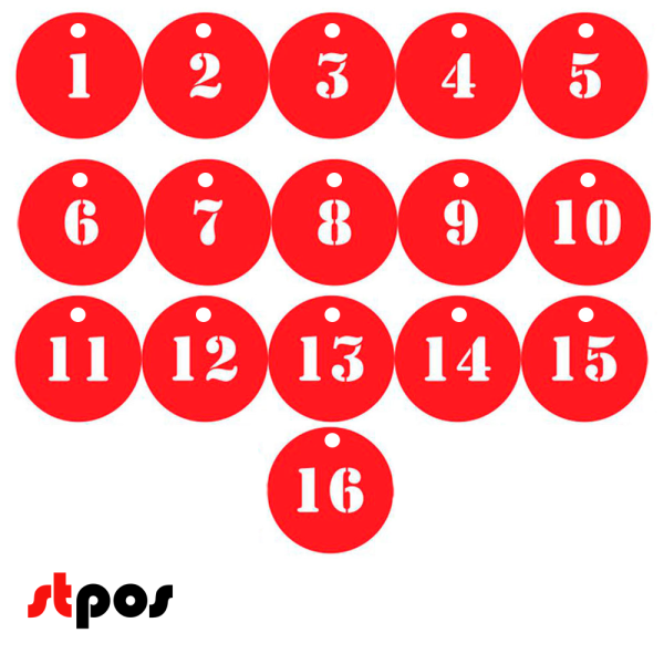 00_Наклейка для нумерации сумочных шкафов (трафарет) номера 1-16, красная