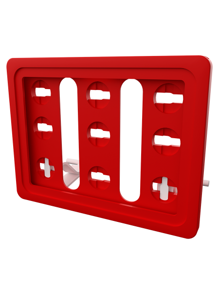 sk_Рамка ТЕХНО А7 красная, белый держатель TECHNO SUPPORT CLIP