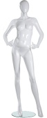 Манекен женский стеклопластик стоящий GLANCE 07, рост 177см (87-61-87) , без парика, белый глянец
