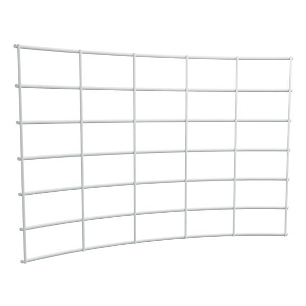 sk_Стенка сетчатая радиусная угла внутреннего 45 град. 300мм (Стойка 90х30), Глянец, RAL9016 Белый