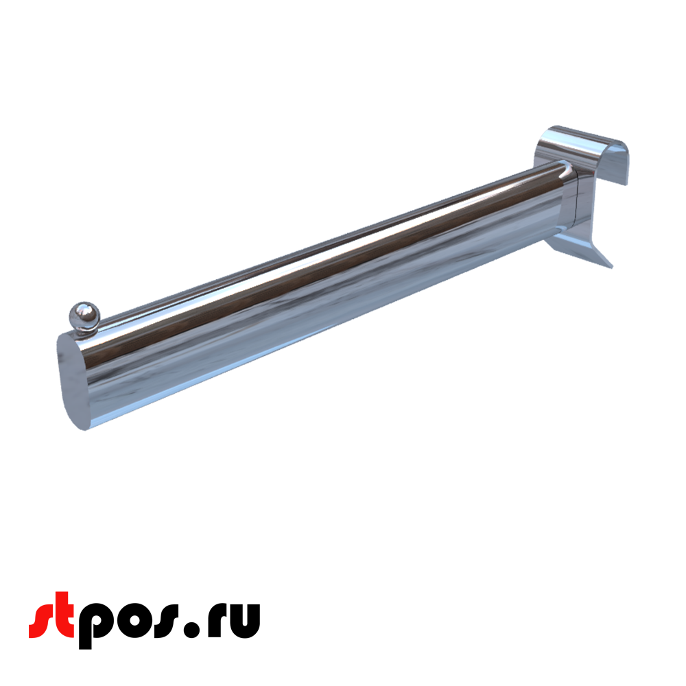 00_Кронштейн 300мм, зацеп на круглую штангу 30х15, хром