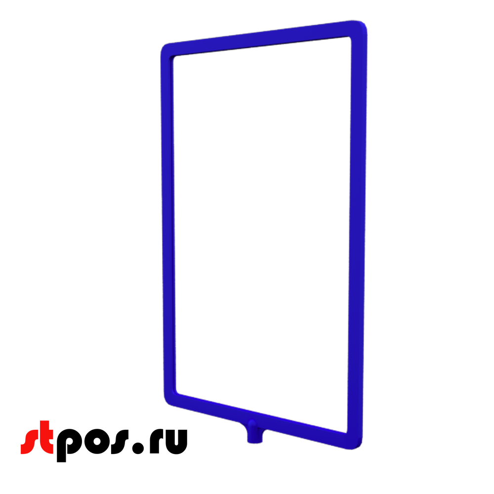 02_Пластиковая рамка А4 с интегрированным Т-держателем PFT-A4, под крепление диаметром 9мм, Синяя