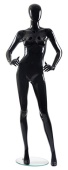 Манекен женский стеклопластик стоящий GLANCE 06, рост 177см (87-61-87) , без парика, черный глянец