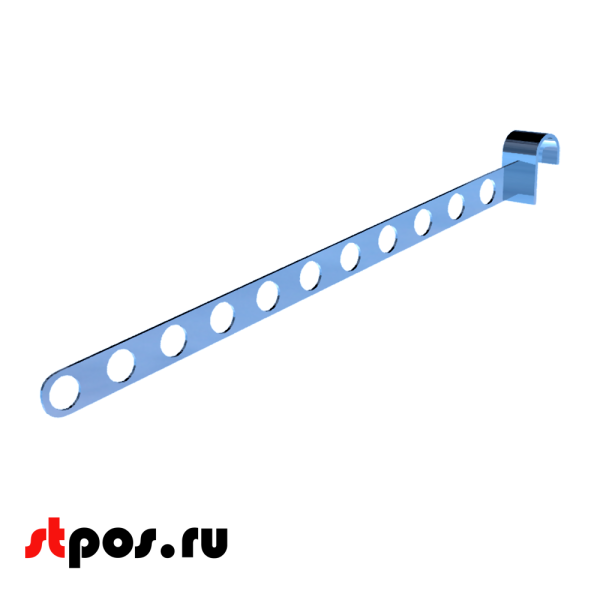 00_Кронштейн 430мм, с зацепом на круглую штангу 30х15, Хром