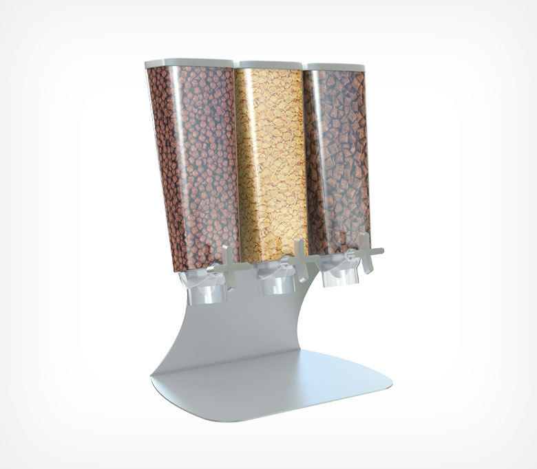 02_Гравитационные контейнеры DIAMOND 3 штуки в комплекте с настольной подставкой SET DIAMOND STAND TRIO