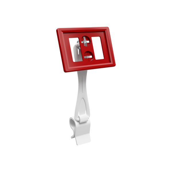 sk_Рамка ТЕХНО А8 красная, белый держатель TECHNO CL-UNBO 90мм