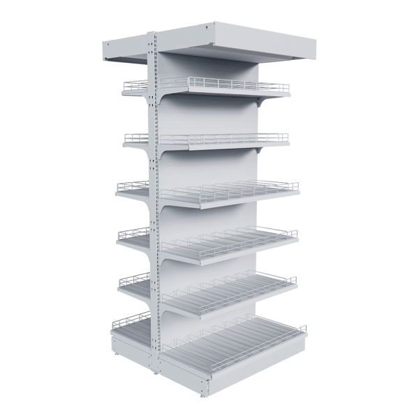 sk_НАБОР стеллаж 25 70 ГЛУХОЙ островной 2250х1000х500 12 полок, ограничители, разделители, ценник