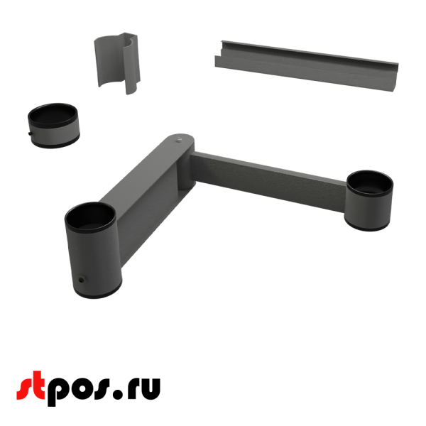 00_Кронштейн для принтера универсальный шарнирный 150+200мм, Муар, RAL9006 Серый