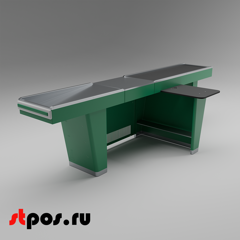 02_Кассовый бокс Stream-L-320-Т150 (тр-р 150см,шл_нерж.,б_выр_,уз_нак.), RAL6029, Зеленый, Правый 02_Кассовый бокс Stream-L-320-Т150 (тр-р 150см,шл_нерж.,б_выр_,уз_нак.), RAL6029, Зеленый, Правый