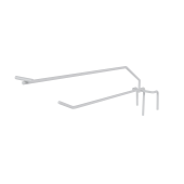 Крючок на сетку (решетку) одинарный с ценникодержателем 200мм, d4/d4, шаг 50, RAL9016 Белый