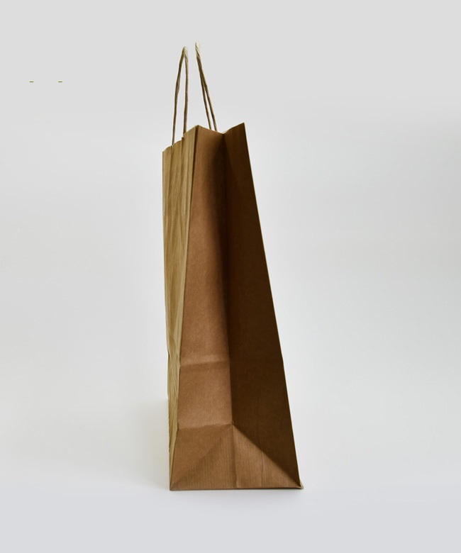 02_Крафт пакет  цветной с кручеными ручками 320х320х180 мм, Желтый