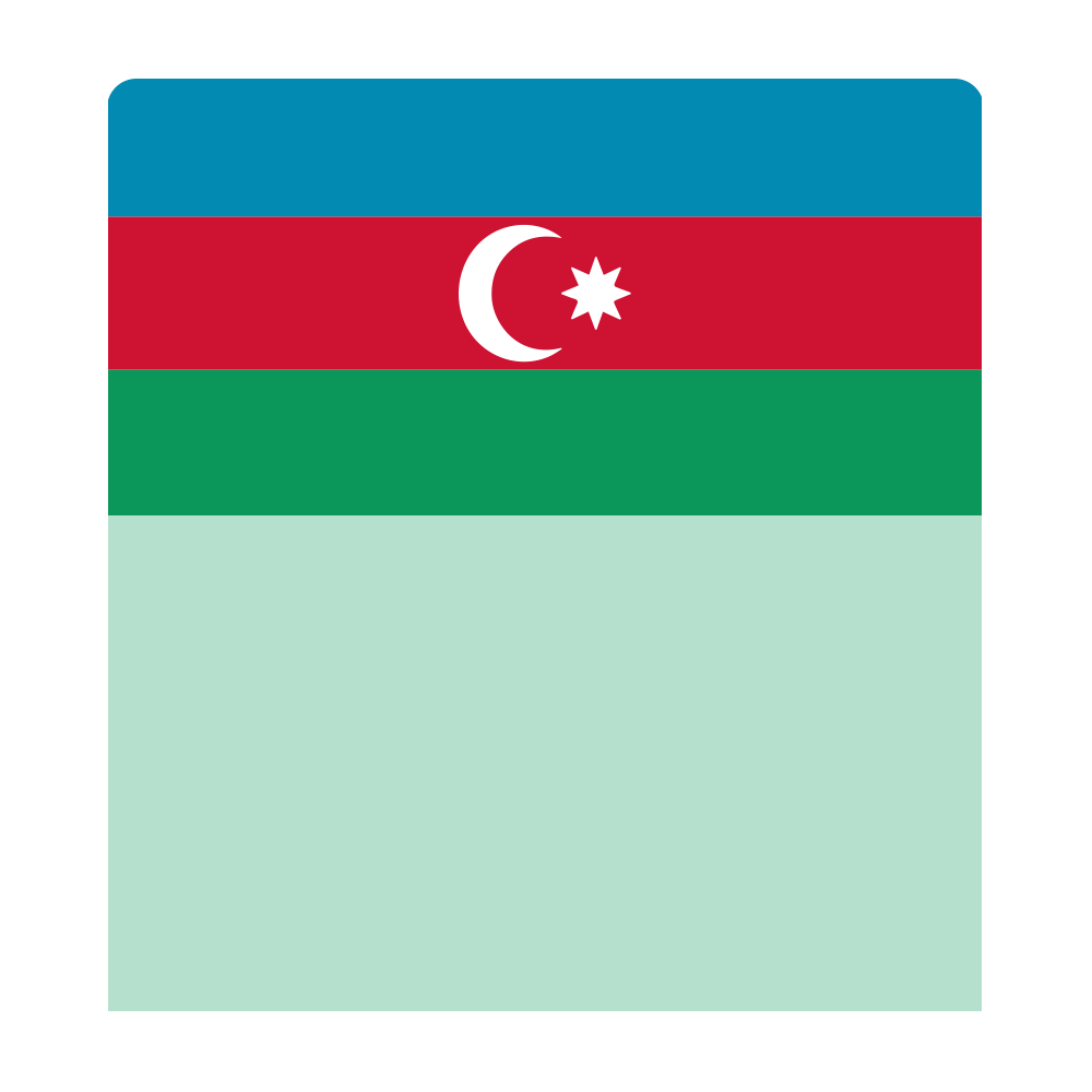 sk_Шелфстоппер stpos ФЛАГИ (Азербайджан) из ПЭТ 0,3мм в ценникодержатель, 70х75 мм, мятный