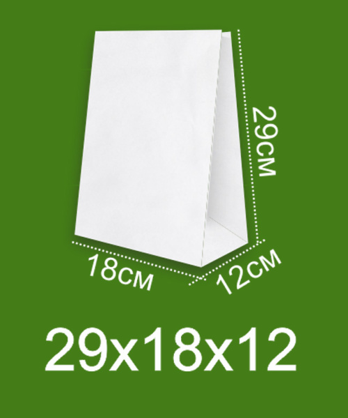 01_Крафт пакет без ручек 180х290х120 мм, Белый