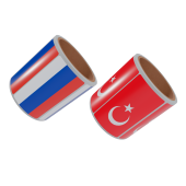 НАБОР Рулон этикетки самокл,Флаг России+Рулон этикетки самокл,Флаг Турции 20х30мм, 250 шт в рулоне