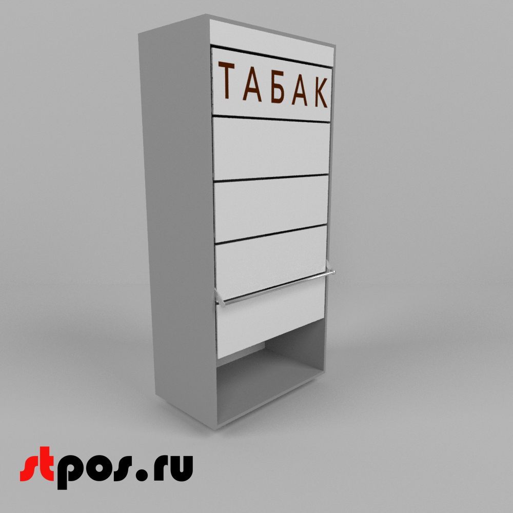 01_Диспенсер сигаретный ЛДСП, 5 полок по 10 видов, 731х420(320)х1456