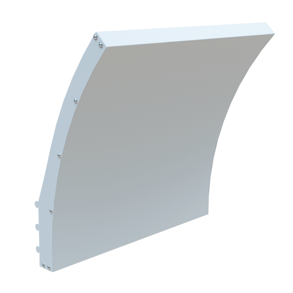 sk_Фриз рекламный с вогнутой панелью 500х500 мм (унив. для 25-50 серии), Глянец, RAL9016 Белый