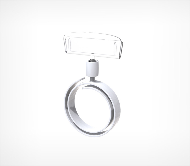 03_Спираль-улитка на колбасу для шарнирного ценникодержателя ROLL-VL, Белый