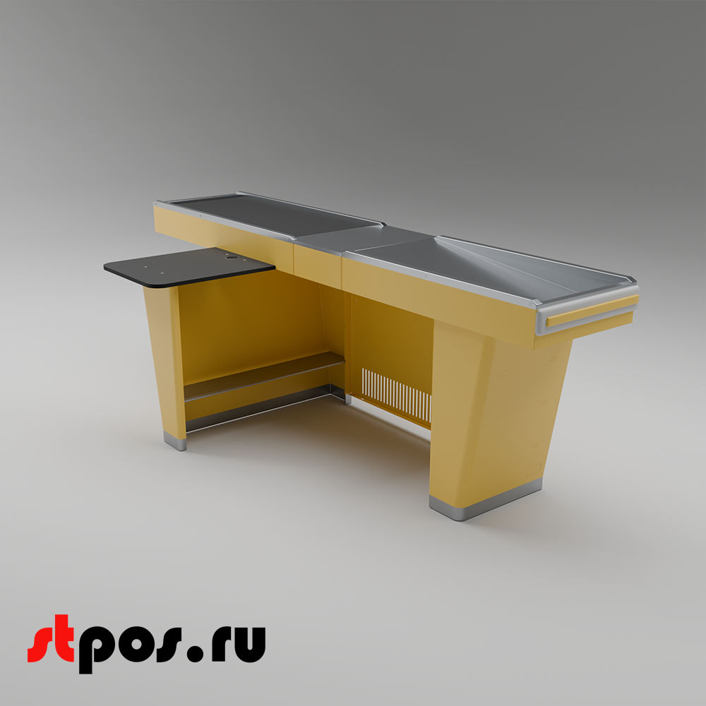 02_Кассовый бокс Stream-L-260S-Т150 (тр-р 150см,ш_нерж.,б_выр_,уз_нак.), RAL1018, Желтый, Левый 02_Кассовый бокс Stream-L-260S-Т150 (тр-р 150см,ш_нерж.,б_выр_,уз_нак.), RAL1018, Желтый, Левый