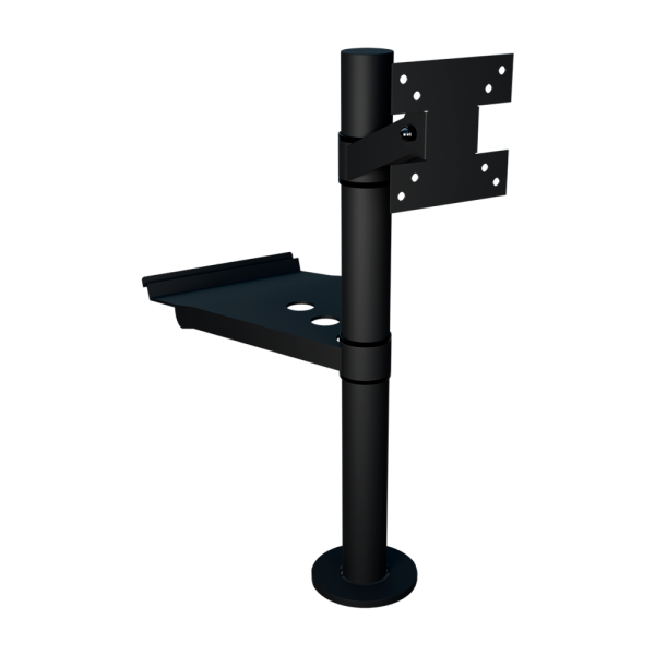 sk_НАБОР Стойка с кронштейном для монит.(вынос 0мм) и с полкой для клавиатуры 160мм,Муар,RAL9005 Черный