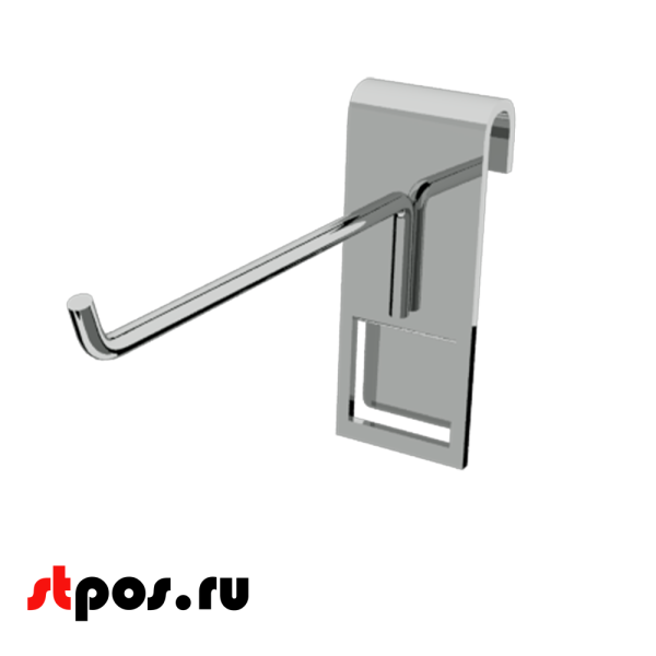 02_Крючок на решетку (сетку) 100мм, d6, крепление-пластина, хром
