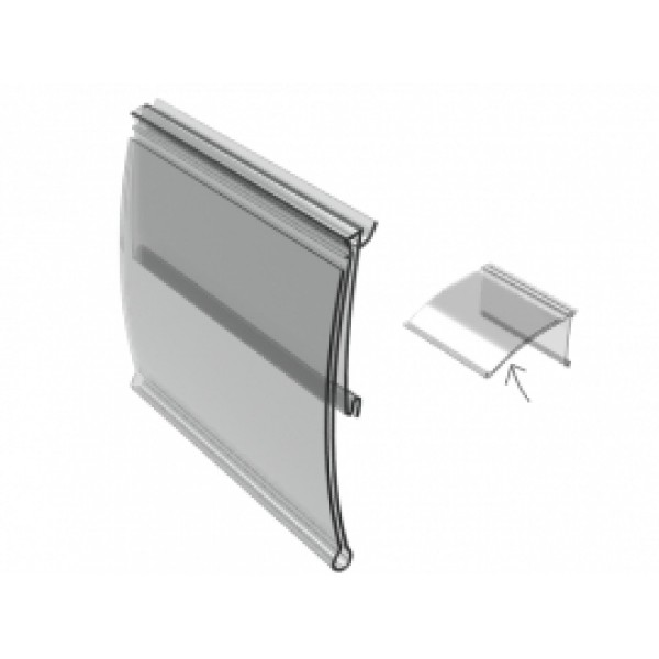 01_Ценникодержатель полочный HSAC 39 длина  100мм ПРОЗРАЧНЫЙ
