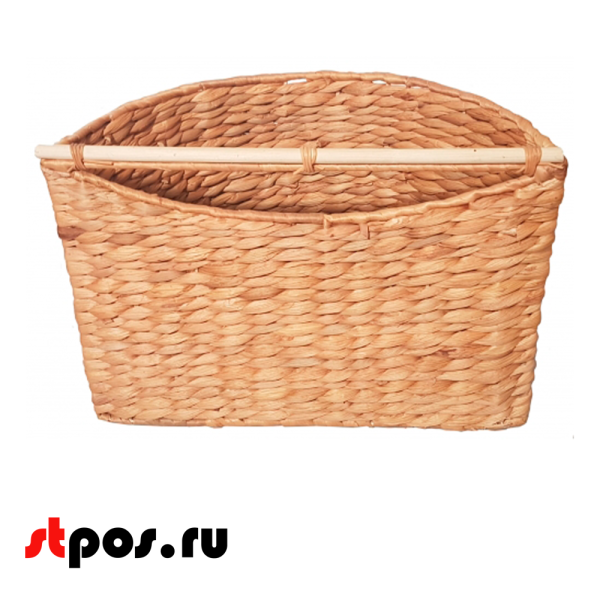 00_Корзинка плетеная полукруглая из бананового листа, 340х170х240, Натуральный