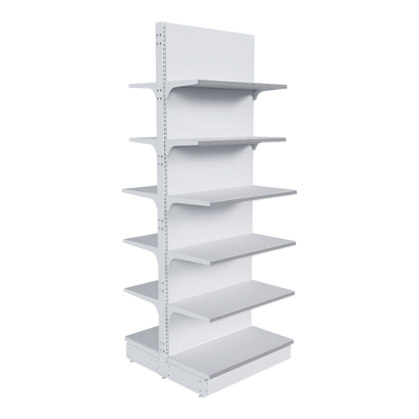 stpos_НАБОР стеллаж 25 70 ГЛУХОЙ островной 2250х800х400 12 полок, ценникодержатели