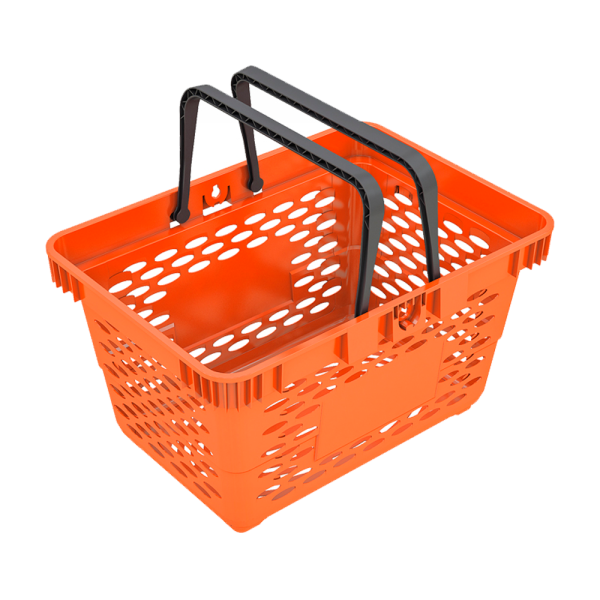 sk_Корзина покупательская пластиковая с 2 пластиковыми ручками CLASSIK 20 л, Оранжевый