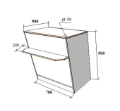 Прилавок глухой с дополнительной полкой (900*700*900мм)